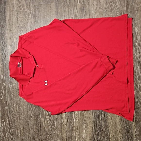 Under Armour Men’s Red Top, Soft Material with Buttons, Good Condition (Size L) - Picture 1 of 4
